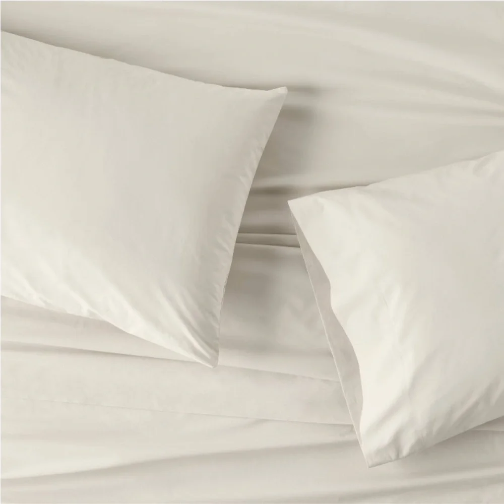 King Washed Supima Percale Solid Pillowcase Set Natural - Casaluna™ new